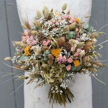 Hydrangea Blush Rose Yellow Wedding Bouquet