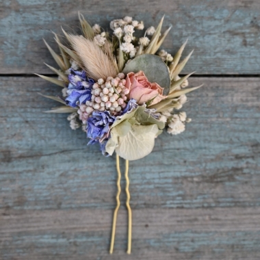 Hydrangea Blush Rose Blues Hair Pin