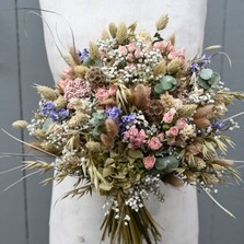 Hydrangea Blush Rose Blues Wedding Bouquet