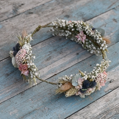 Hydrangea Blush Rose Thistle Hair Crown