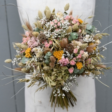 Hydrangea Blush Rose Yellow Hair Pin