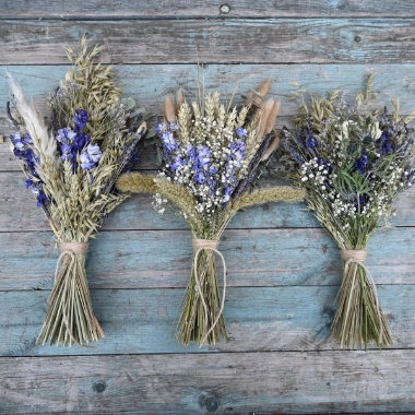 Meadow Blues Flat Backed Posy