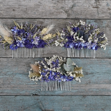 Meadow Blues Hair Comb Medium