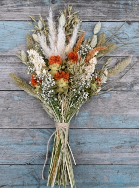 Meadow Orange Flat Backed Posy