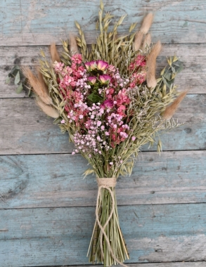 Meadow Pinks Flat Backed Posy