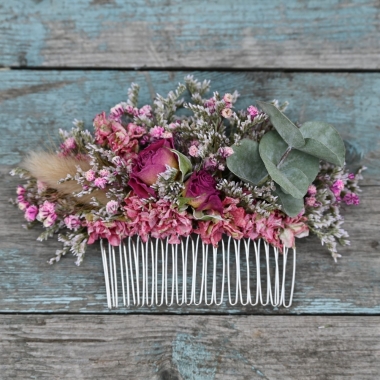 Meadow Pinks Hair Comb Medium