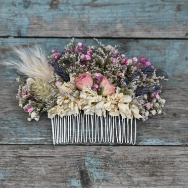 Meadow Pinks Hair Comb Medium