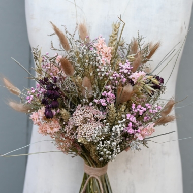 Meadow Pinks Left Wedding Bouquet