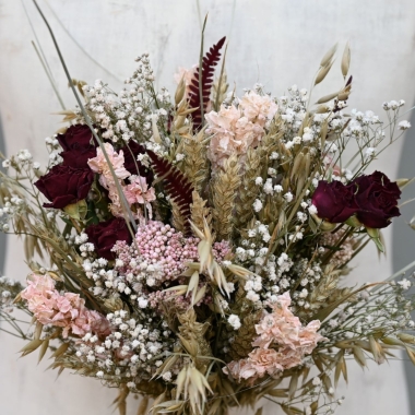 Meadow Reds Left Wedding Bouquet