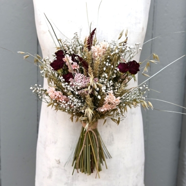 Meadow Reds Left Wedding Bouquet