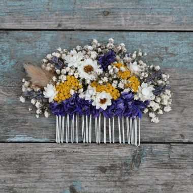 Meadow Yellows Hair Comb Medium