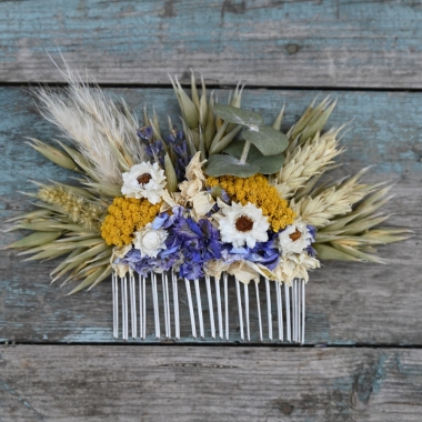 Meadow Yellows Hair Comb Medium